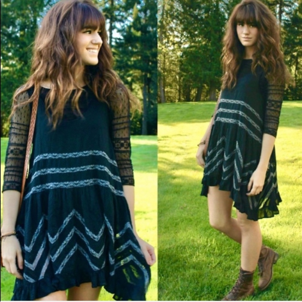 🌺🎉HP🎉🌺 NWOT Free People Voile & Lace Trapeze Slip Dress - Picture 5 of 16